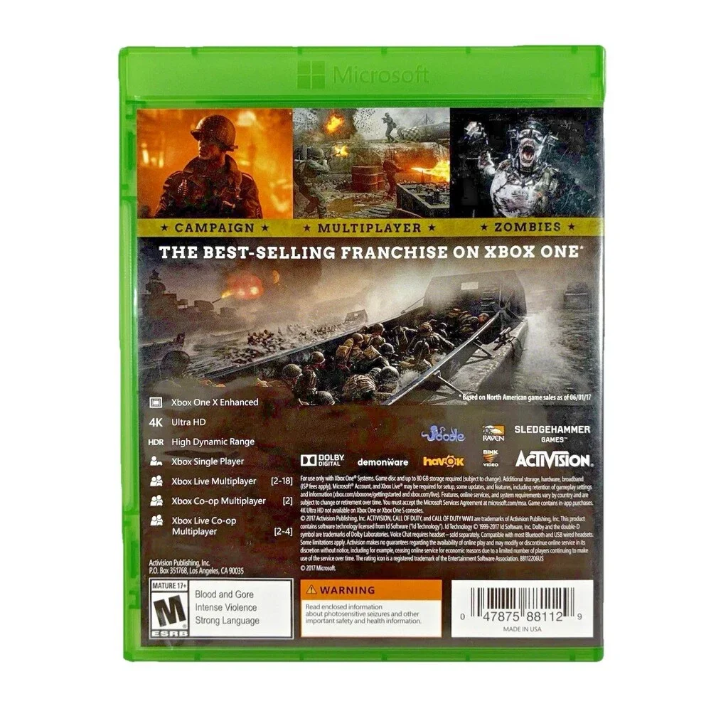 Call of Duty WWII Microsoft Xbox One Activision 2017 Tested